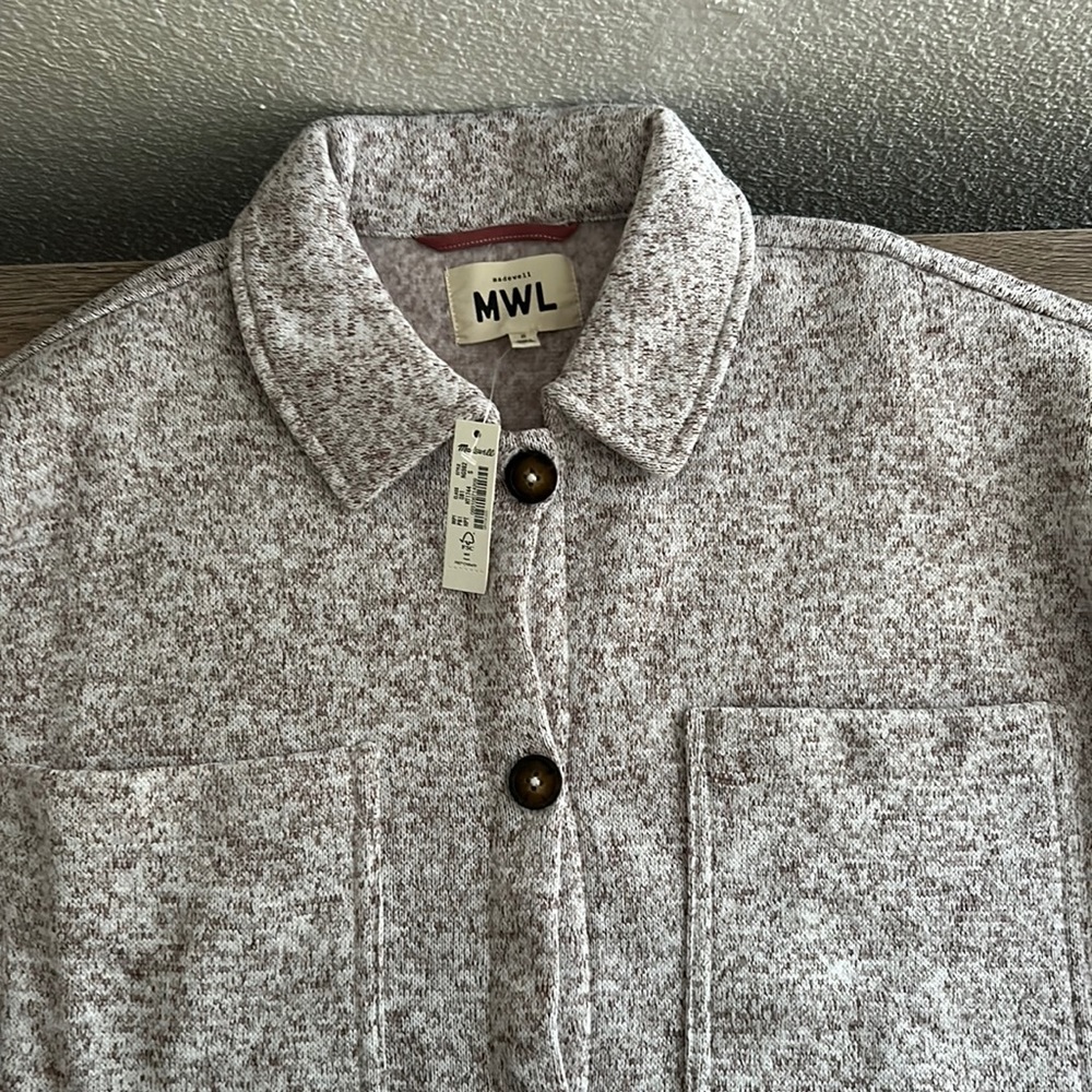 Womens Madewell Sweater Fleece Shirt Jacket. Small brand new tags on